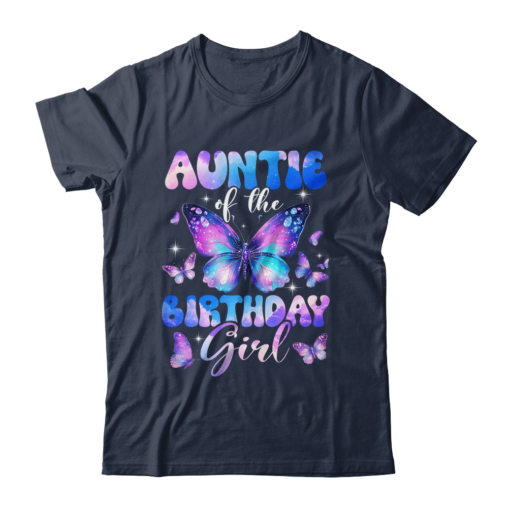 Auntie Of The Birthday Girl Butterfly Family Matching Shirt & Hoodie | siriusteestore