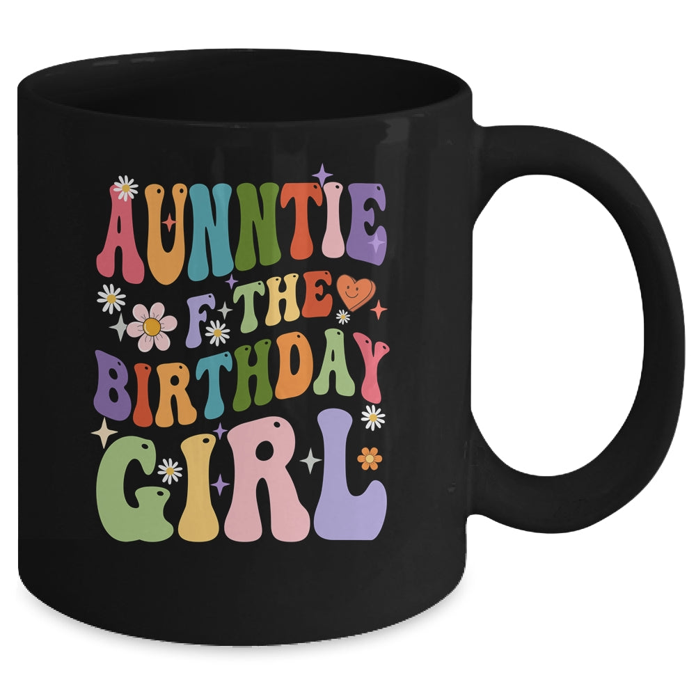 Auntie Of The Birthday Girl Groovy Party 1st Birthday Girl Mug | siriusteestore