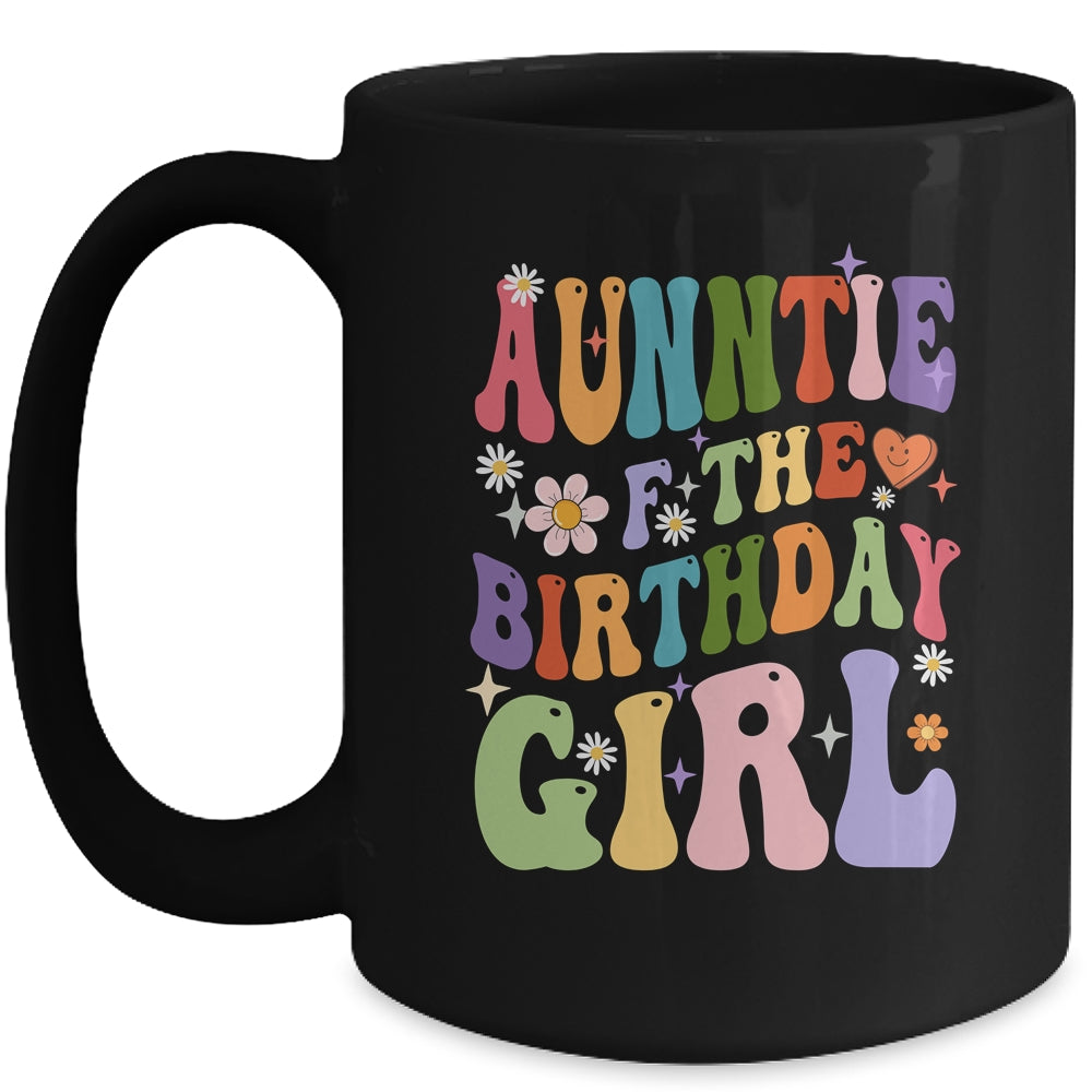 Auntie Of The Birthday Girl Groovy Party 1st Birthday Girl Mug | siriusteestore