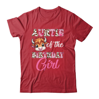 Auntie Of The Birthday Girl Highland Cow Farm 1st Birthday Shirt & Hoodie | siriusteestore