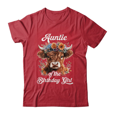 Auntie Of The Birthday Girl Highland Cow Farm Family Shirt & Hoodie | siriusteestore