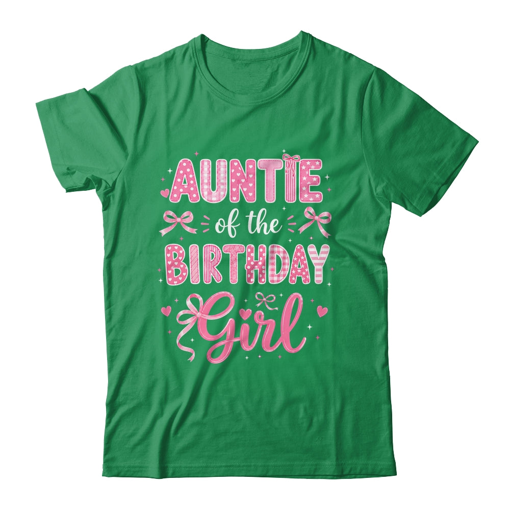 Auntie Of The Birthday Girl Matching Pink Coquette Bow Shirt & Hoodie | siriusteestore