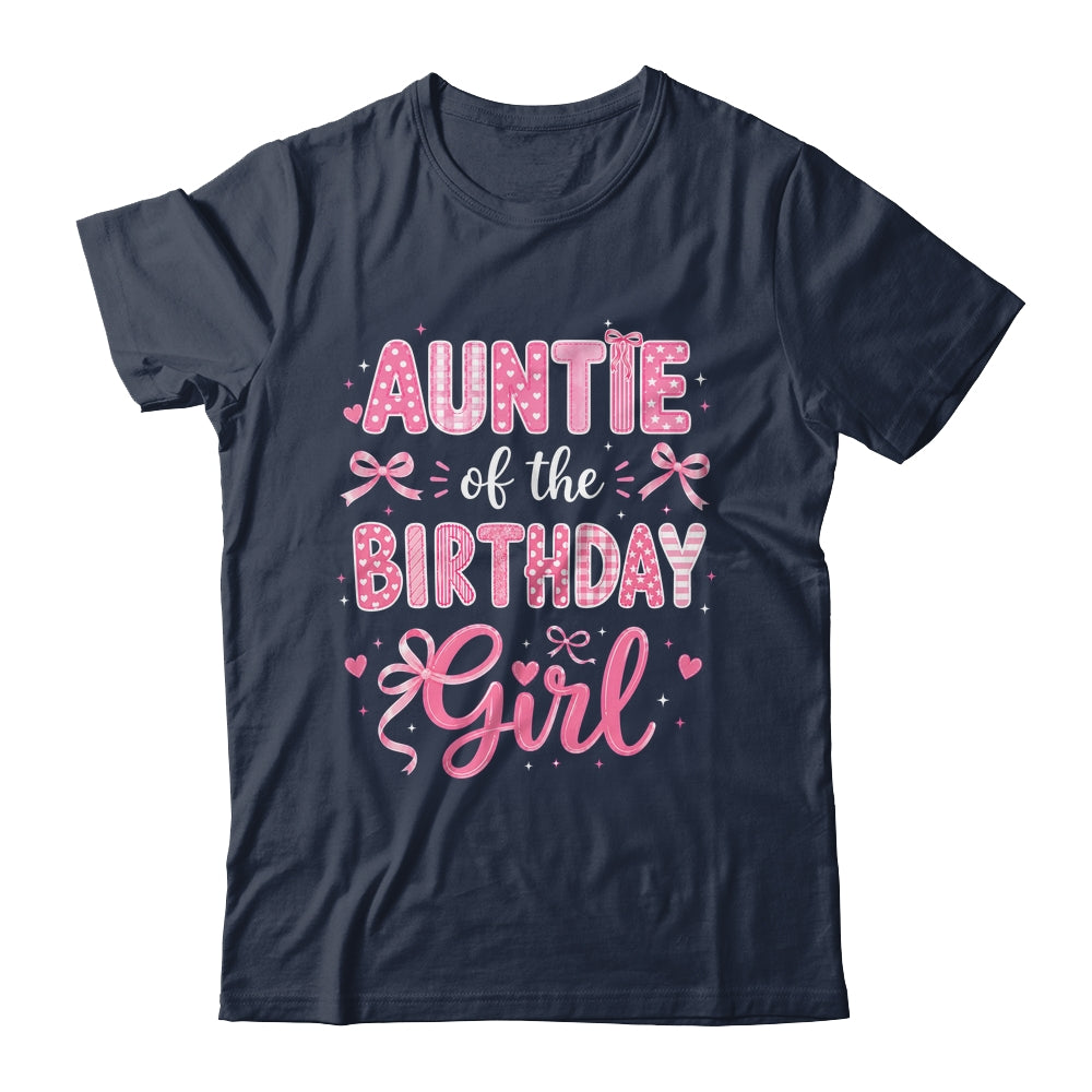 Auntie Of The Birthday Girl Matching Pink Coquette Bow Shirt & Hoodie | siriusteestore