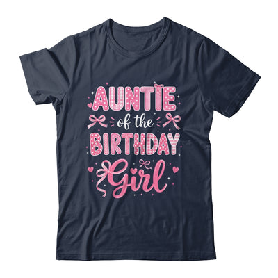 Auntie Of The Birthday Girl Matching Pink Coquette Bow Shirt & Hoodie | siriusteestore