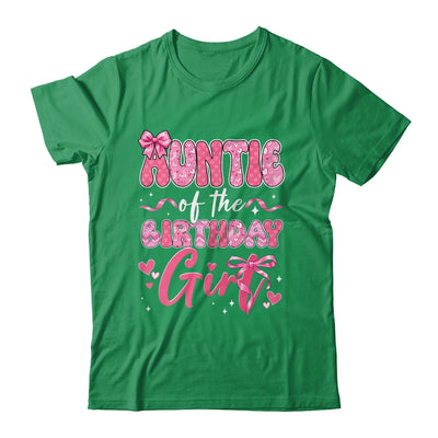 Auntie Of The Birthday Girl Pink Coquette Bow Family Shirt & Hoodie | siriusteestore