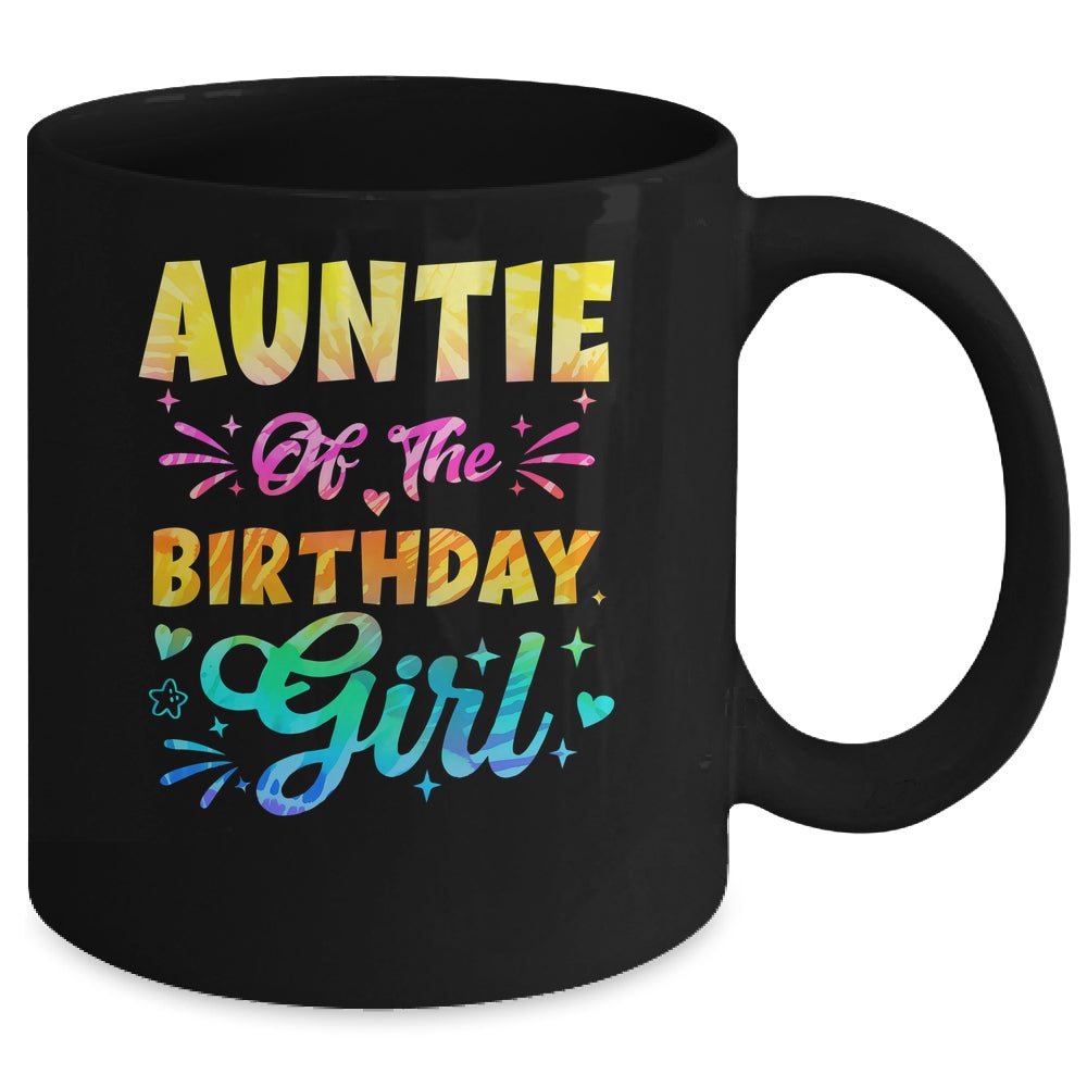 Auntie Of The Birthday Girl Tie Dye 1st Birthday Family Mug | siriusteestore