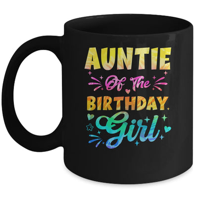 Auntie Of The Birthday Girl Tie Dye 1st Birthday Family Mug | siriusteestore