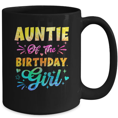 Auntie Of The Birthday Girl Tie Dye 1st Birthday Family Mug | siriusteestore