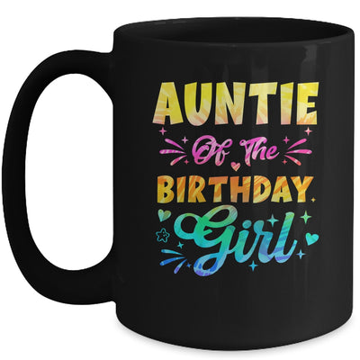 Auntie Of The Birthday Girl Tie Dye 1st Birthday Family Mug | siriusteestore