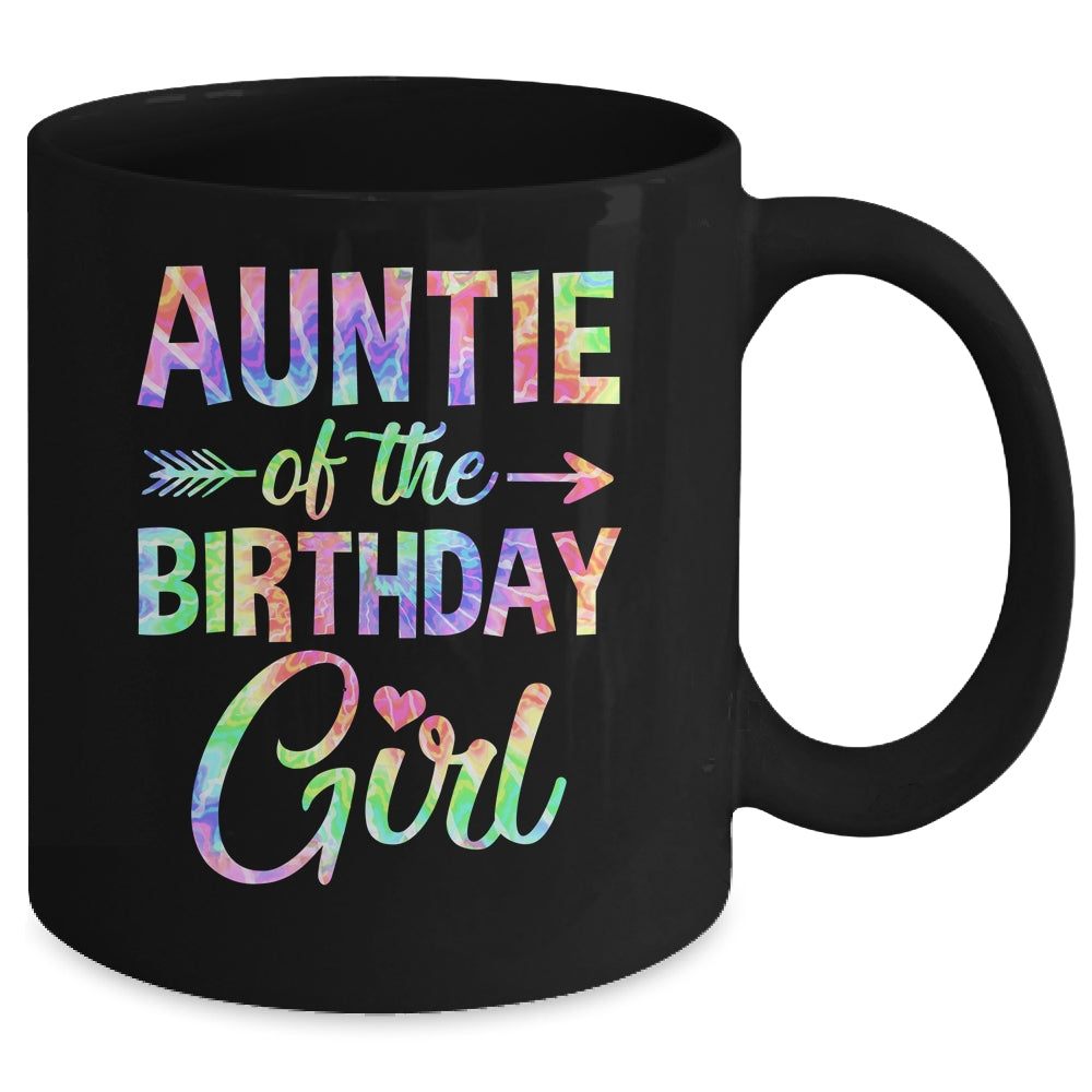 Auntie Of The Birthday Girl Tie Dye 1st Birthday Girl Family Mug | siriusteestore