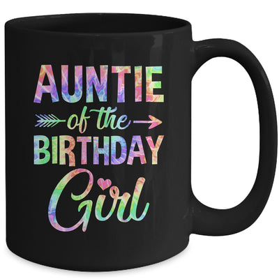 Auntie Of The Birthday Girl Tie Dye 1st Birthday Girl Family Mug | siriusteestore