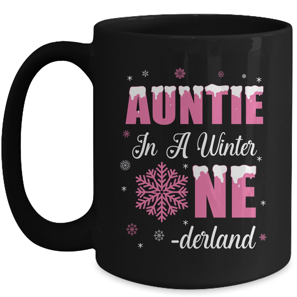 Auntie Of The Birthday Girl Winter Onederland 1st Birthday Mug | siriusteestore