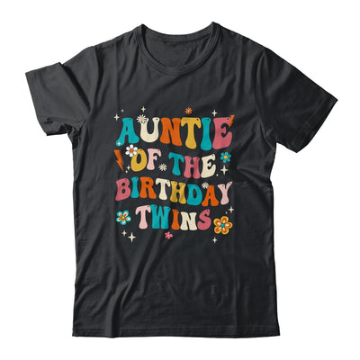 Auntie Of The Birthday Twins Boys Girls Party Retro Bday Shirt & Hoodie | siriusteestore