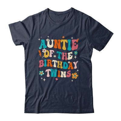 Auntie Of The Birthday Twins Boys Girls Party Retro Bday Shirt & Hoodie | siriusteestore