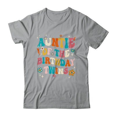Auntie Of The Birthday Twins Boys Girls Party Retro Bday Shirt & Hoodie | siriusteestore
