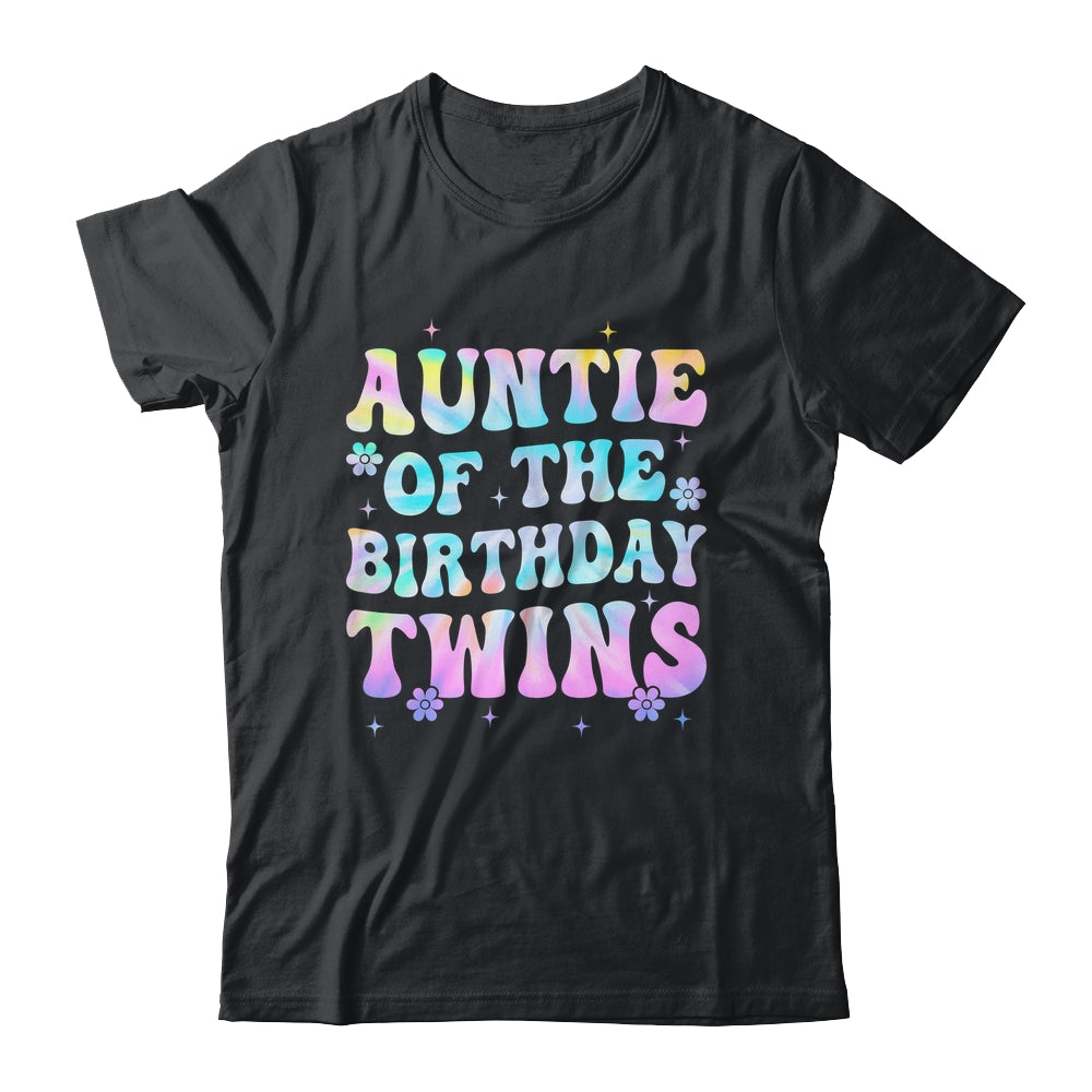 Auntie Of The Birthday Twins Girls Kids Party Retro Bday Shirt & Hoodie | siriusteestore