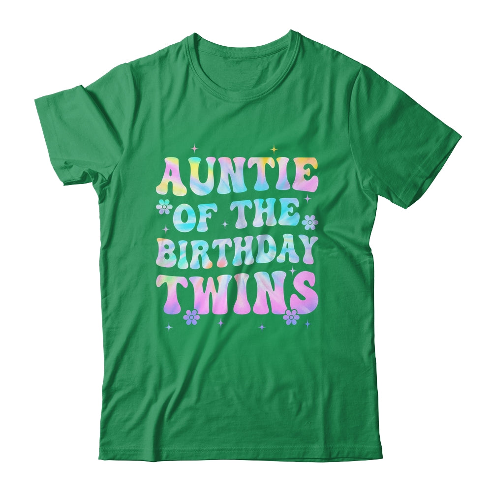 Auntie Of The Birthday Twins Girls Kids Party Retro Bday Shirt & Hoodie | siriusteestore