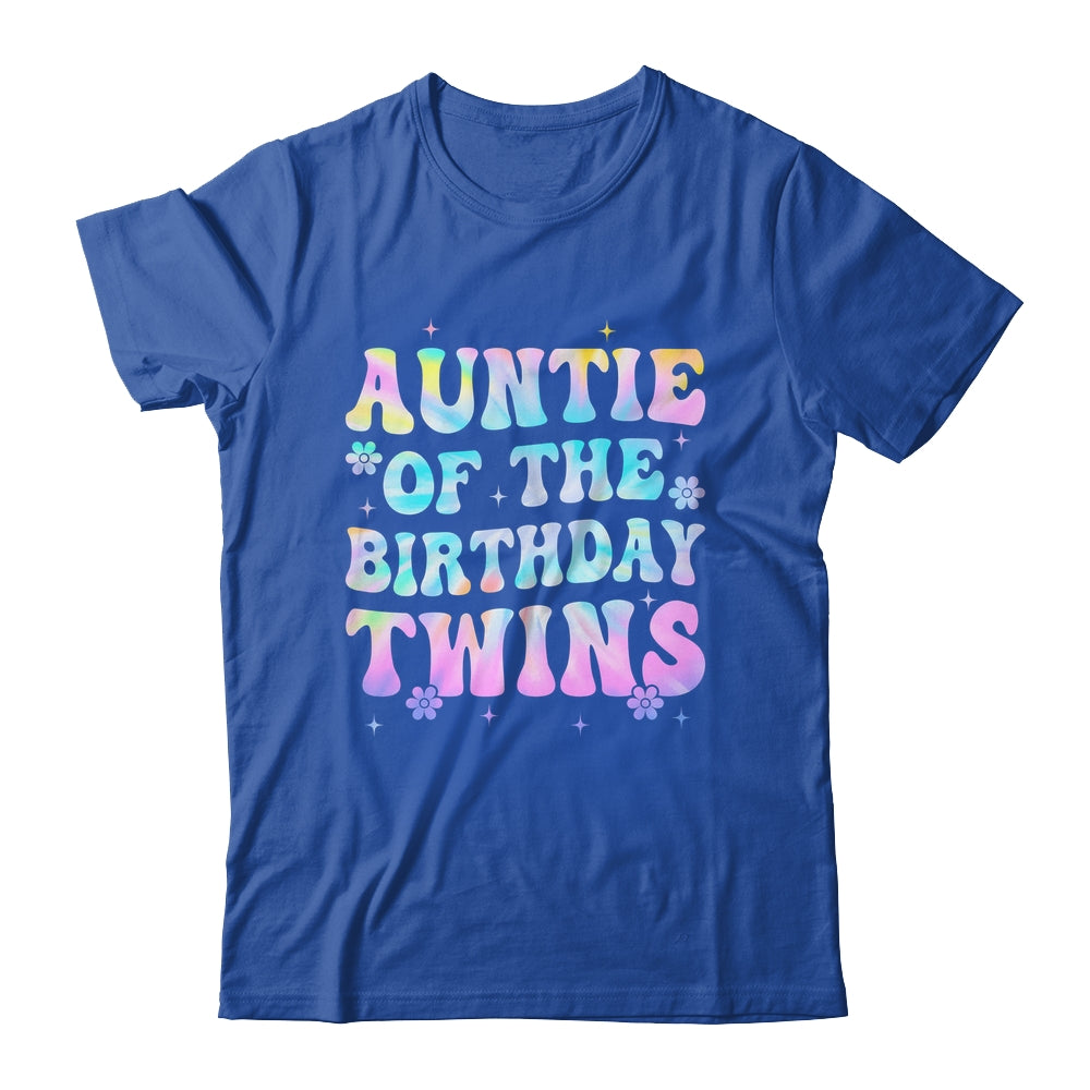 Auntie Of The Birthday Twins Girls Kids Party Retro Bday Shirt & Hoodie | siriusteestore