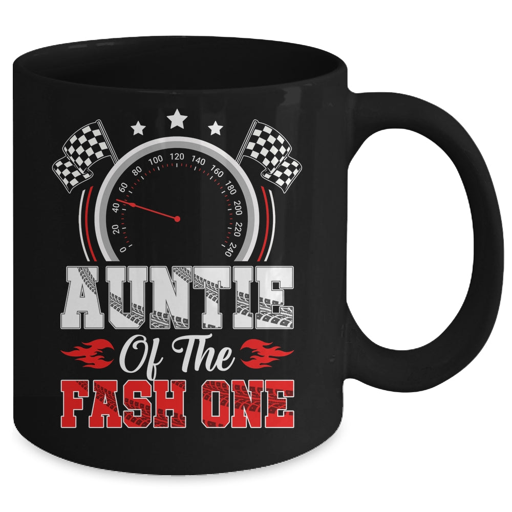 Auntie Of The Fast One 1st Birthday Racing Car Family Mug | siriusteestore
