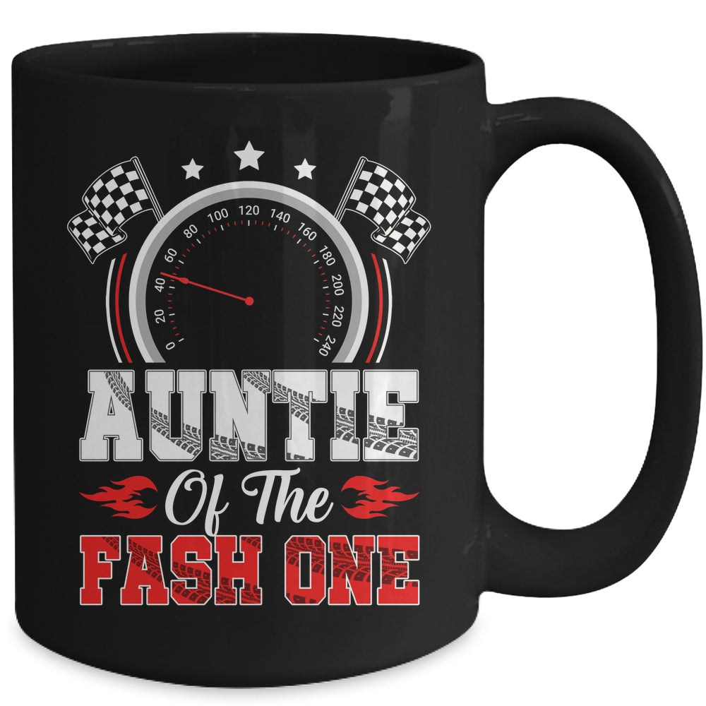 Auntie Of The Fast One 1st Birthday Racing Car Family Mug | siriusteestore