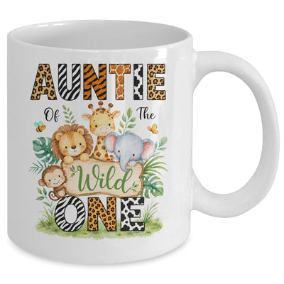 Auntie Of The Wild One First Birthday Boy Jungle Safari Mug | siriusteestore