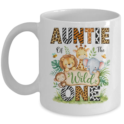 Auntie Of The Wild One First Birthday Boy Jungle Safari Mug | siriusteestore