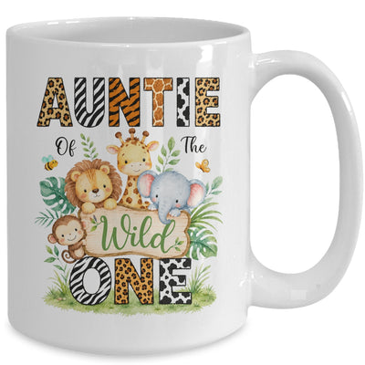 Auntie Of The Wild One First Birthday Boy Jungle Safari Mug | siriusteestore
