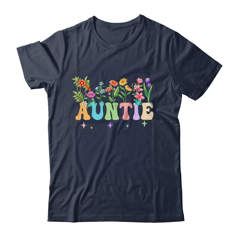 Auntie Women Wildflower Floral Design Auntie Mothers Day Shirt & Tank Top | siriusteestore