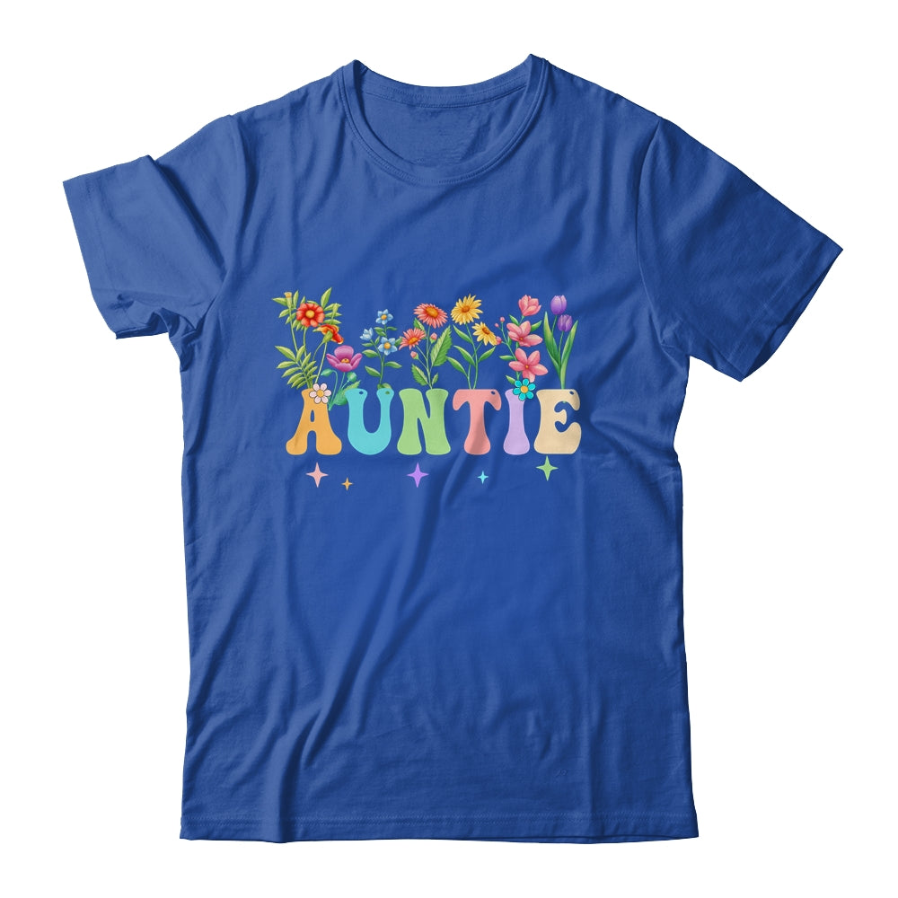 Auntie Women Wildflower Floral Design Auntie Mothers Day Shirt & Tank Top | siriusteestore