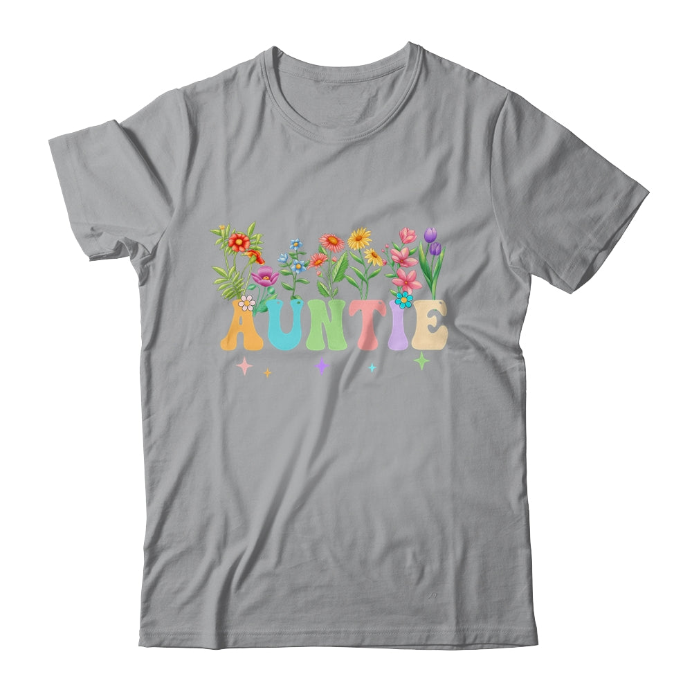 Auntie Women Wildflower Floral Design Auntie Mothers Day Shirt & Tank Top | siriusteestore