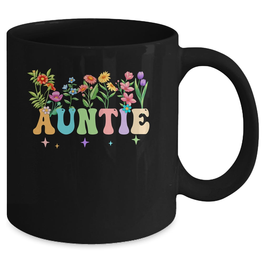 Auntie Women Wildflower Floral Design Auntie Mothers Day Mug | siriusteestore