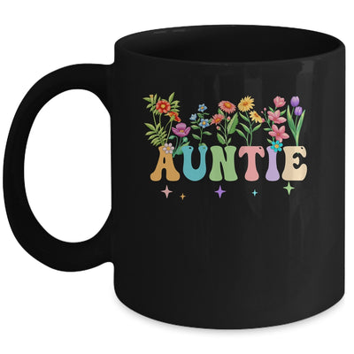 Auntie Women Wildflower Floral Design Auntie Mothers Day Mug | siriusteestore