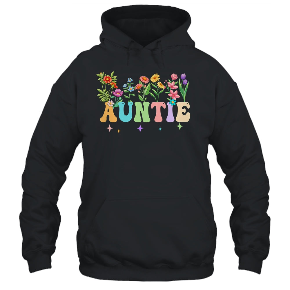 Auntie Women Wildflower Floral Design Auntie Mothers Day Shirt & Tank Top | siriusteestore