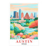 Austin Print Travel Poster Nature Texas City Souvenir Wall Art Landscape Painting Picture Suitable For Home Room Living Room Office Bedroom Decor Unframed | siriusteestore