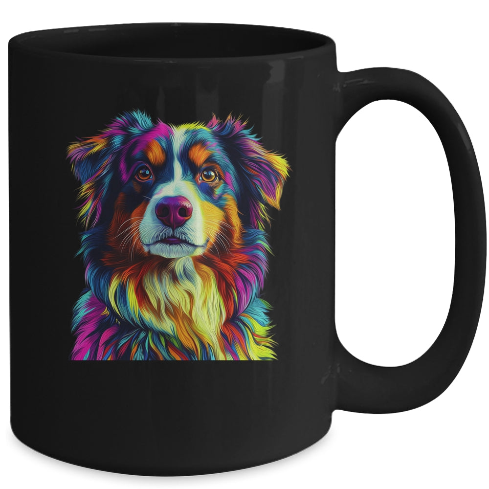 Australian Shepherd Dog Colorful Face Dog Lover Men Women Mug | siriusteestore