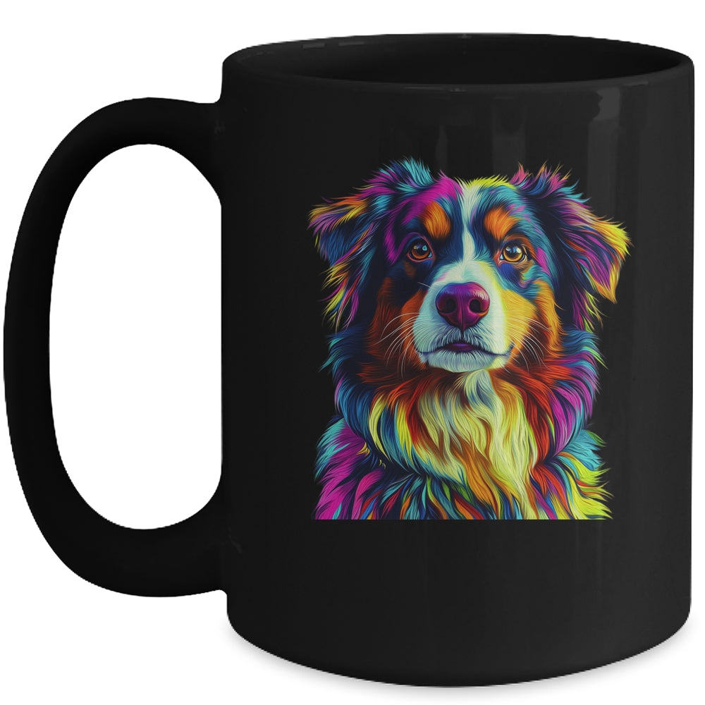 Australian Shepherd Dog Colorful Face Dog Lover Men Women Mug | siriusteestore