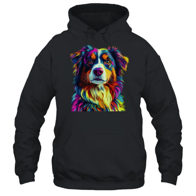 Australian Shepherd Dog Colorful Face Dog Lover Men Women Shirt & Tank Top | siriusteestore