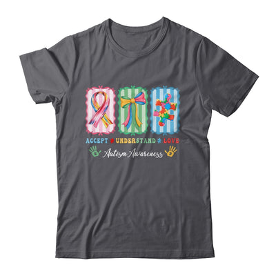 Autism Accept Understand Love Autism Mom Checker Bow Women Shirt & Hoodie | siriusteestore