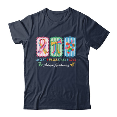 Autism Accept Understand Love Autism Mom Checker Bow Women Shirt & Hoodie | siriusteestore