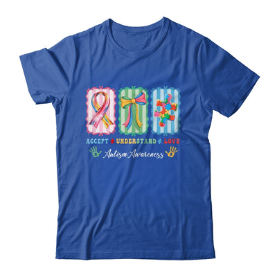 Autism Accept Understand Love Autism Mom Checker Bow Women Shirt & Hoodie | siriusteestore
