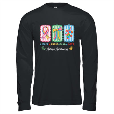 Autism Accept Understand Love Autism Mom Checker Bow Women Shirt & Hoodie | siriusteestore