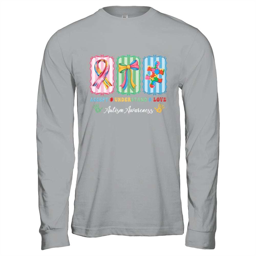 Autism Accept Understand Love Autism Mom Checker Bow Women Shirt & Hoodie | siriusteestore