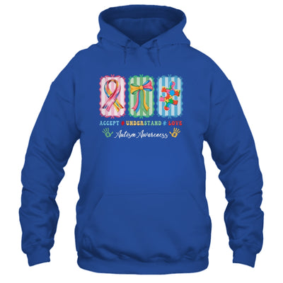 Autism Accept Understand Love Autism Mom Checker Bow Women Shirt & Hoodie | siriusteestore