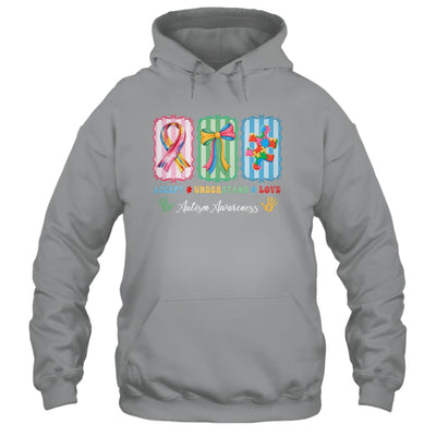 Autism Accept Understand Love Autism Mom Checker Bow Women Shirt & Hoodie | siriusteestore
