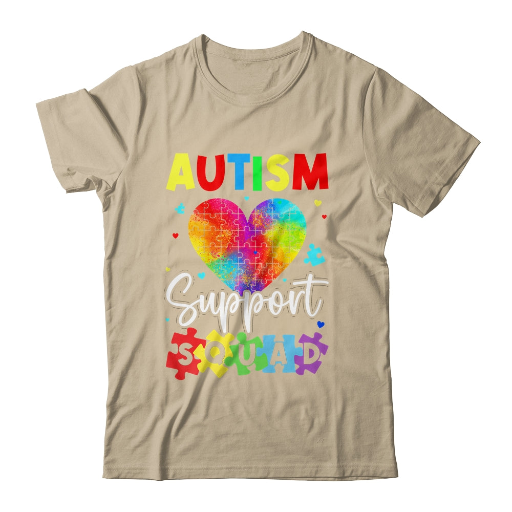Autism Awareness Autism Squad Support Team Colorful Puzzle Shirt & Tank Top | siriusteestore