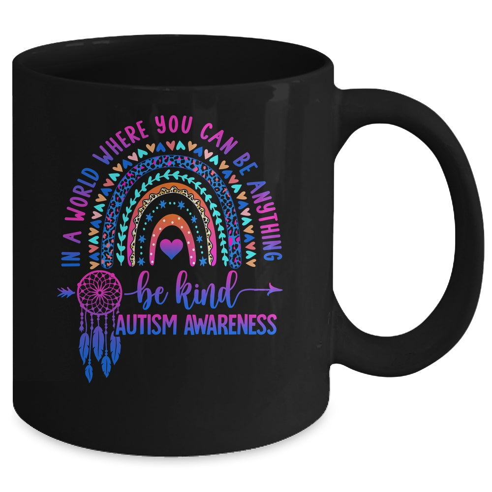 Autism Awareness Be Kind Leopard Rainbow Choose Kindness Mug | siriusteestore