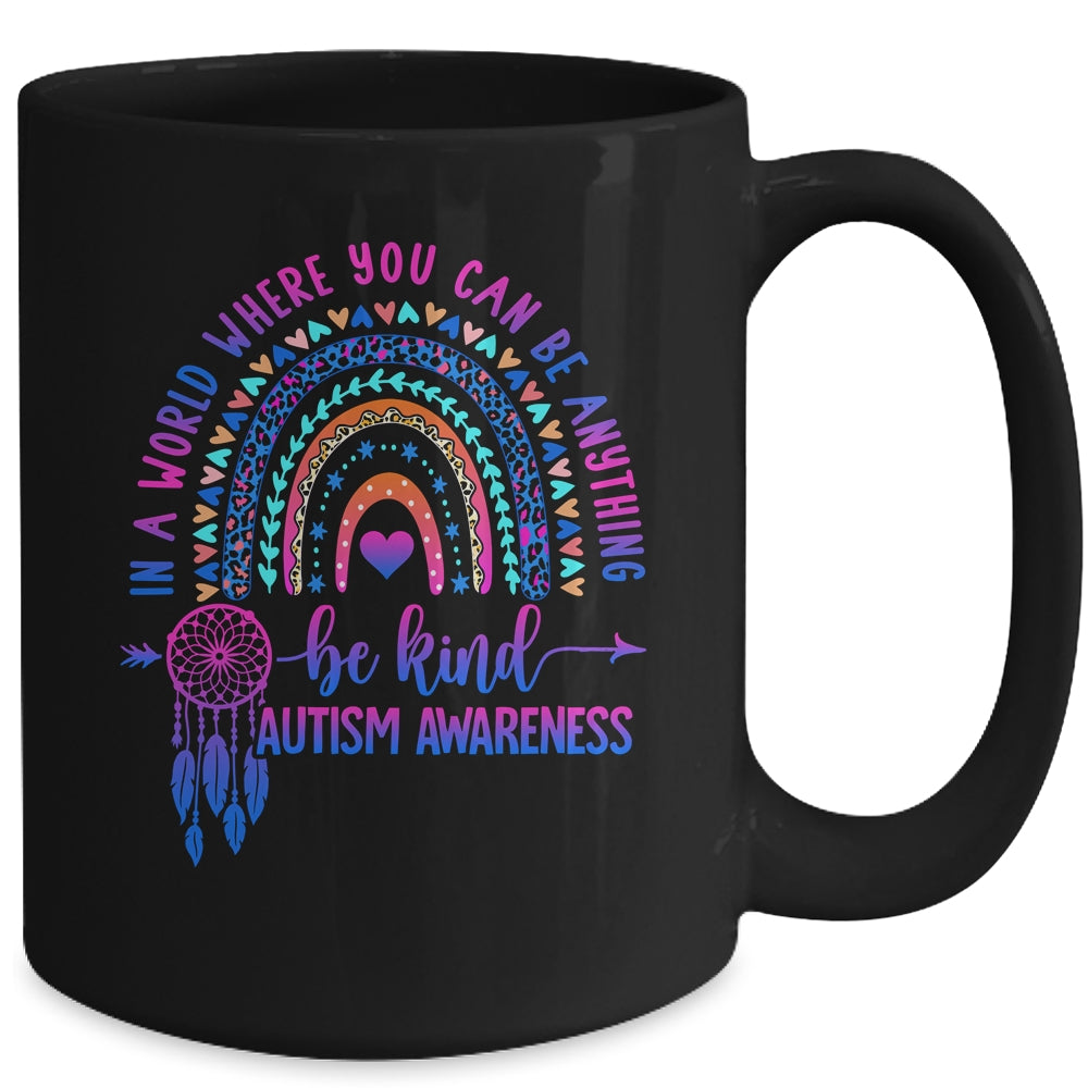Autism Awareness Be Kind Leopard Rainbow Choose Kindness Mug | siriusteestore