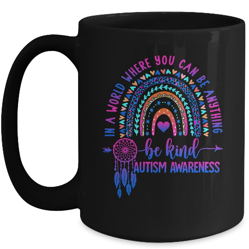 Autism Awareness Be Kind Leopard Rainbow Choose Kindness Mug | siriusteestore