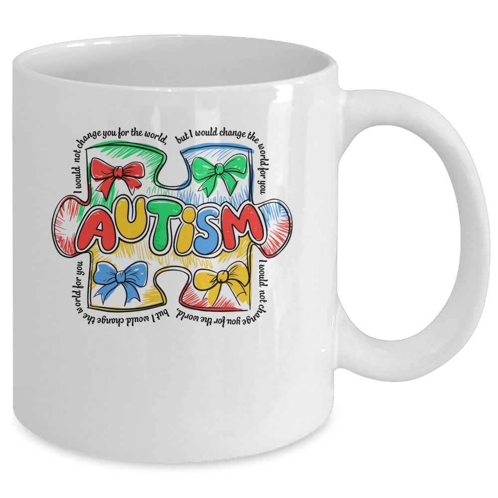 Autism Awareness Coquette Bow Retro Teacher Autism Education Mug | siriusteestore