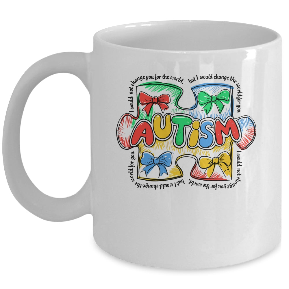 Autism Awareness Coquette Bow Retro Teacher Autism Education Mug | siriusteestore